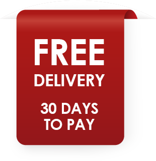 Red banner, Free delivery 30 days to pay